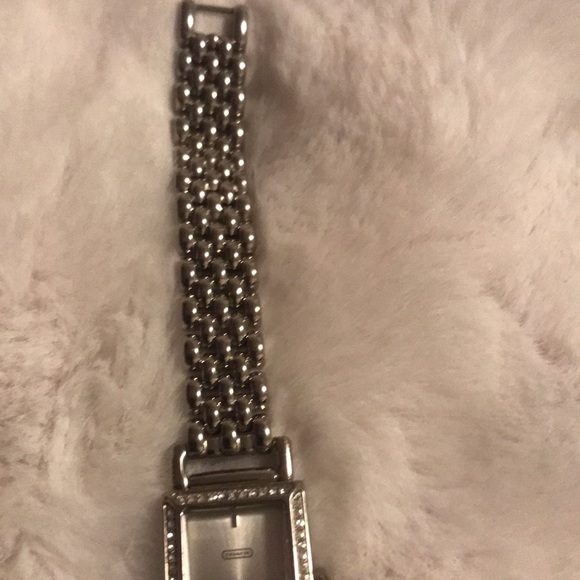 Authentic COACH Ladies Crystal Bezel Silver Dial Watch - Picture 8 of 12